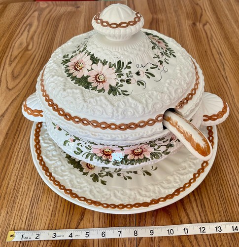 Large hand painted italy soup - hand,